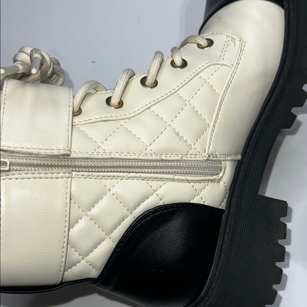 GBG Los Angeles Quilted Combat Boots Women's Size 7 - Picture 6 of 9
